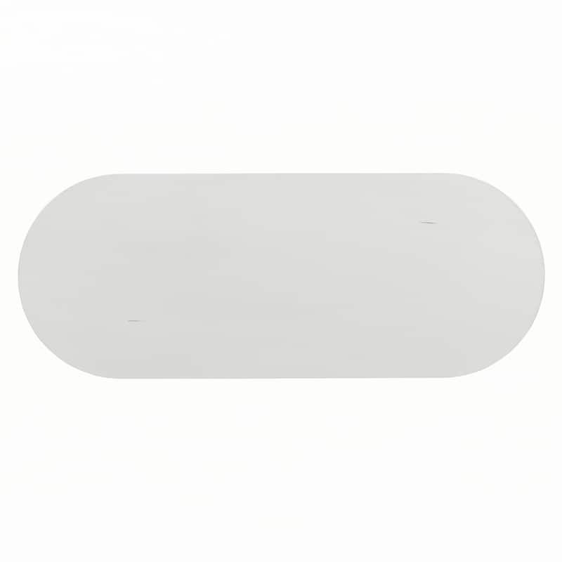Retro Console Table with Curved Design,Antique White