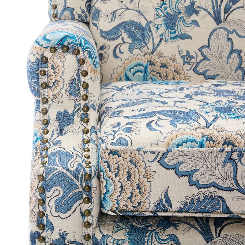 Patterned Upholstered Accent Chair for Living Room