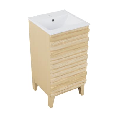 Cascade 18" Bathroom Vanity In Natural Oak