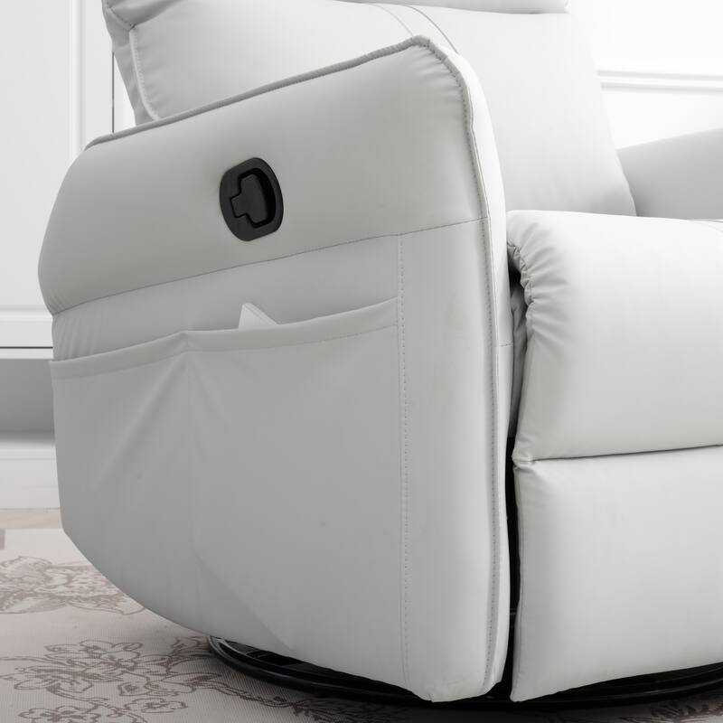 Rocking Recliner Chair,360 ° Swivel Nursery Rocking Chair,Glider Chair,Modern Small Rocking Swivel Recliner Chair - Light Gray