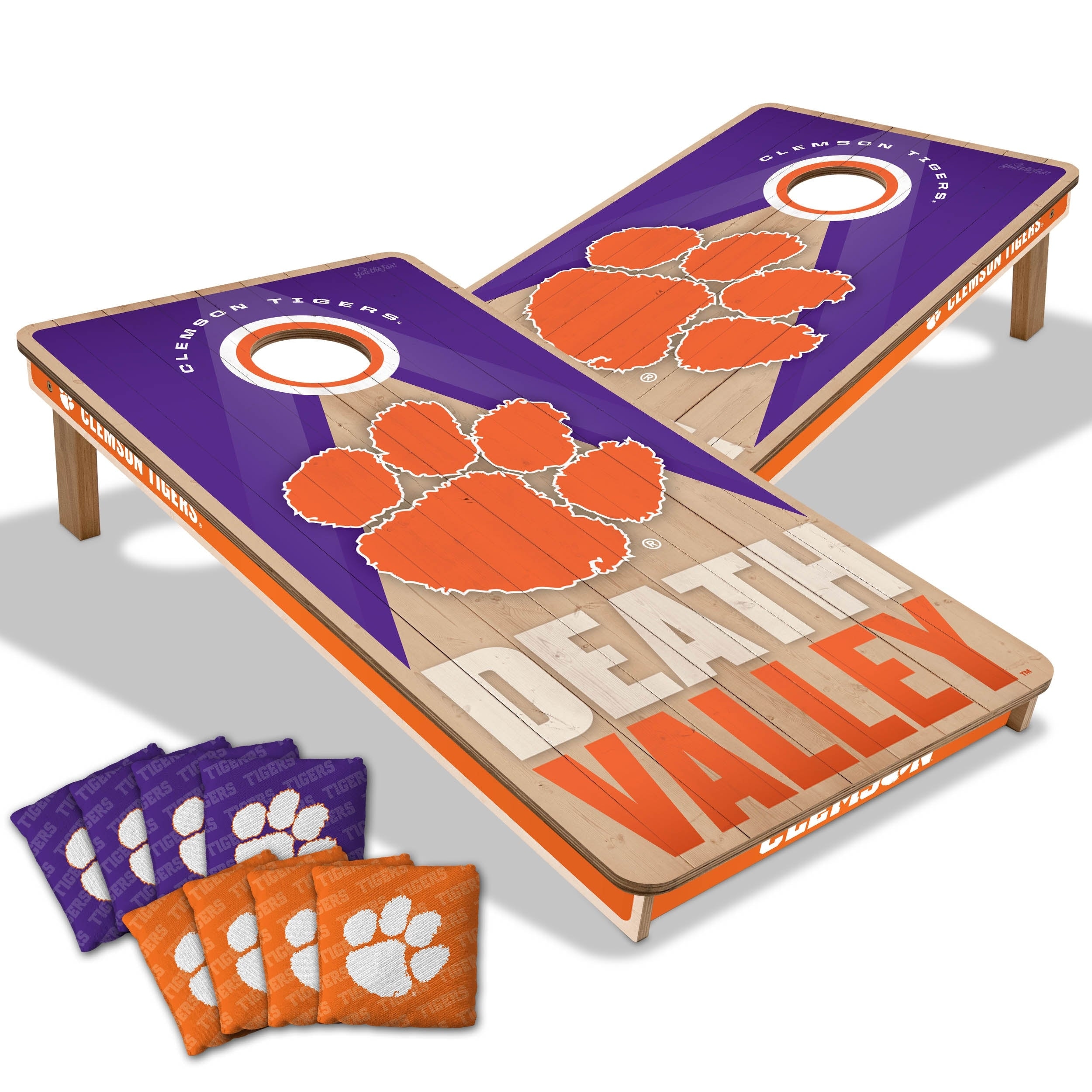Clemson Tigers NCAA 2x4 Professional Cornhole Board Set