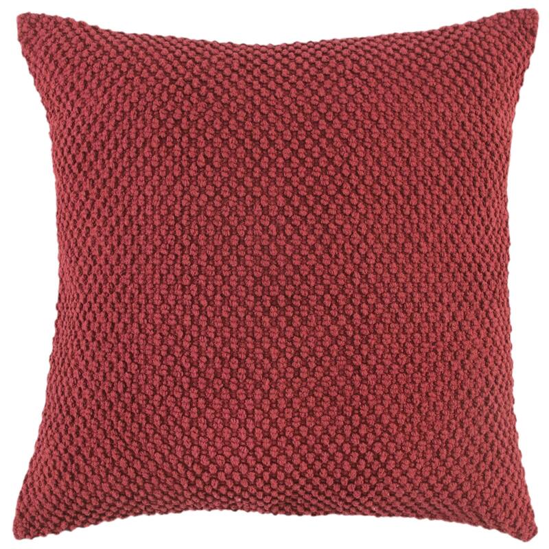Rizzy Home Transitional Solid Light Texture Throw Pillow, 20-inch - Polyester - Deep Merlot