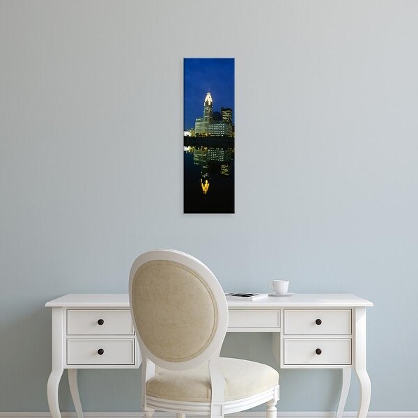 Easy Art Prints Panoramic Images's 'Buildings in a city lit up at night, Scioto River, Columbus, Ohio, USA' Canvas Art