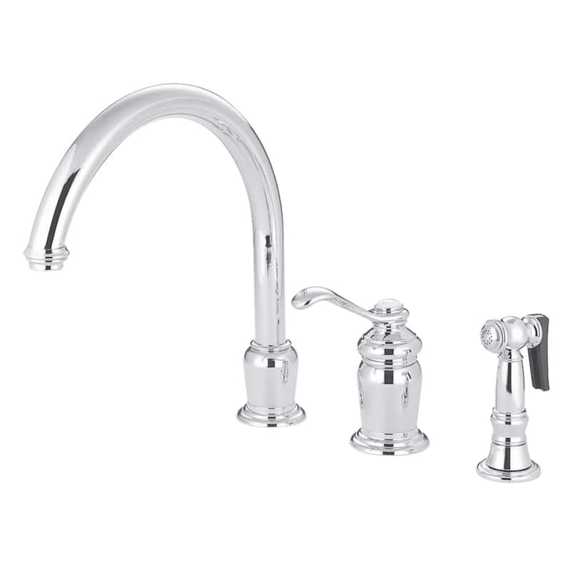 Kingston Brass Templeton Kitchen Faucet with Metal Lever Handle and - Polished Chrome