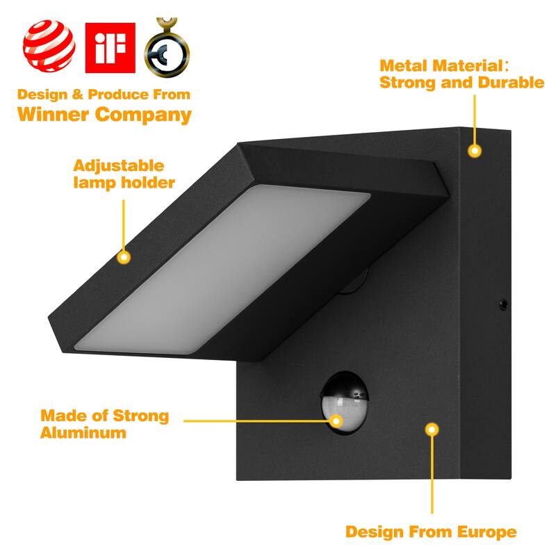 Inowel Wall Light Outdoor LED PIR Sensor Sconce IP54 13W 650Lm