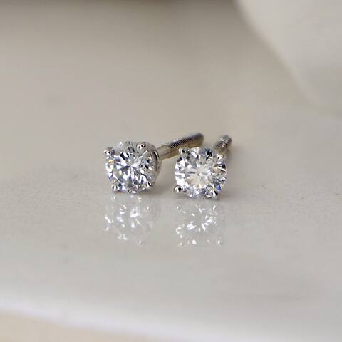 Ethical Sparkle 0.33ctw Lab Grown Round Diamond Stud Earrings 14k Gold VS1-2