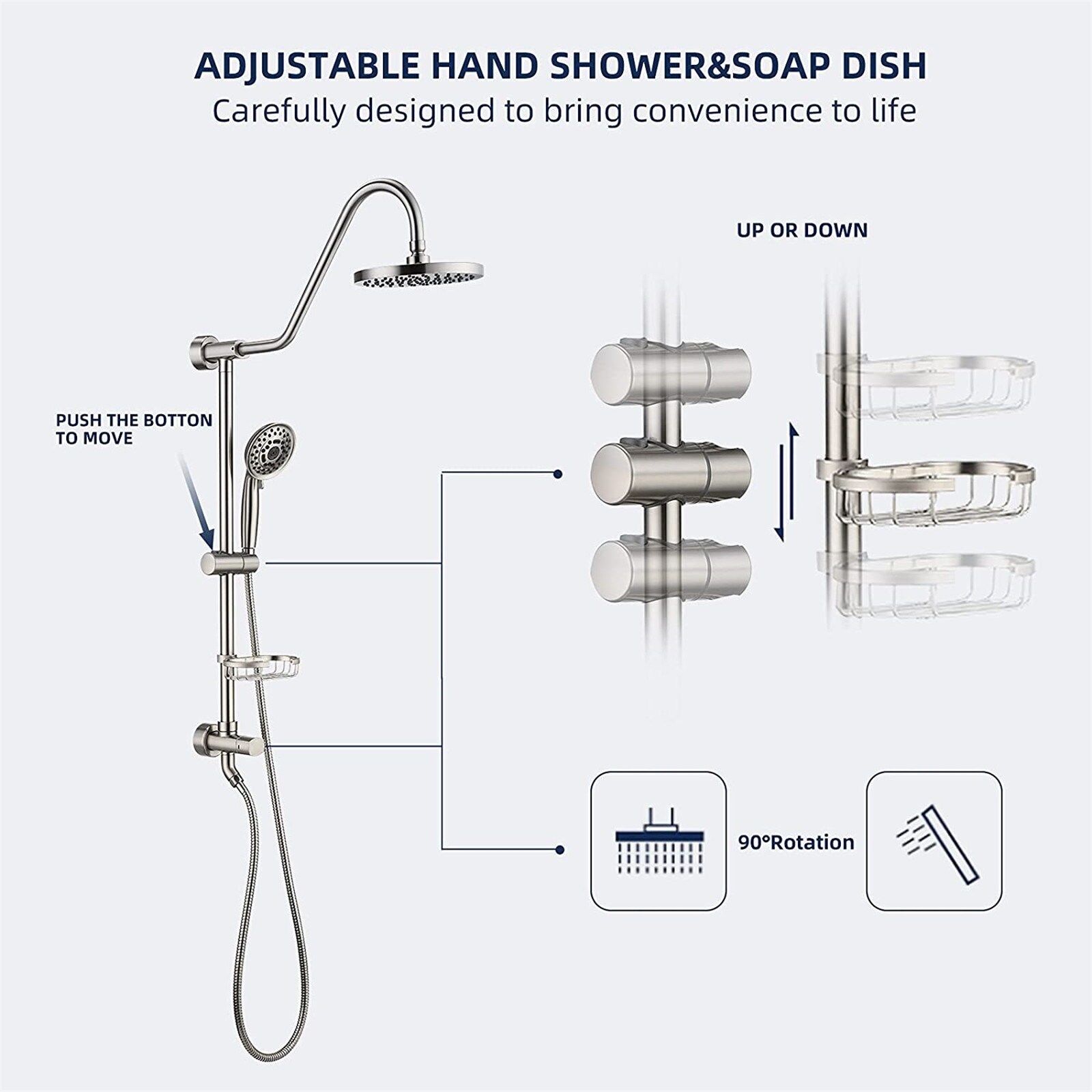 CRW 10 Inch Matte Black Shower System, Bathroom Shower Faucet Sets  Complete, Rain Shower Head and Handle Set, Mixer Shower Combo Set Wall  Mounted