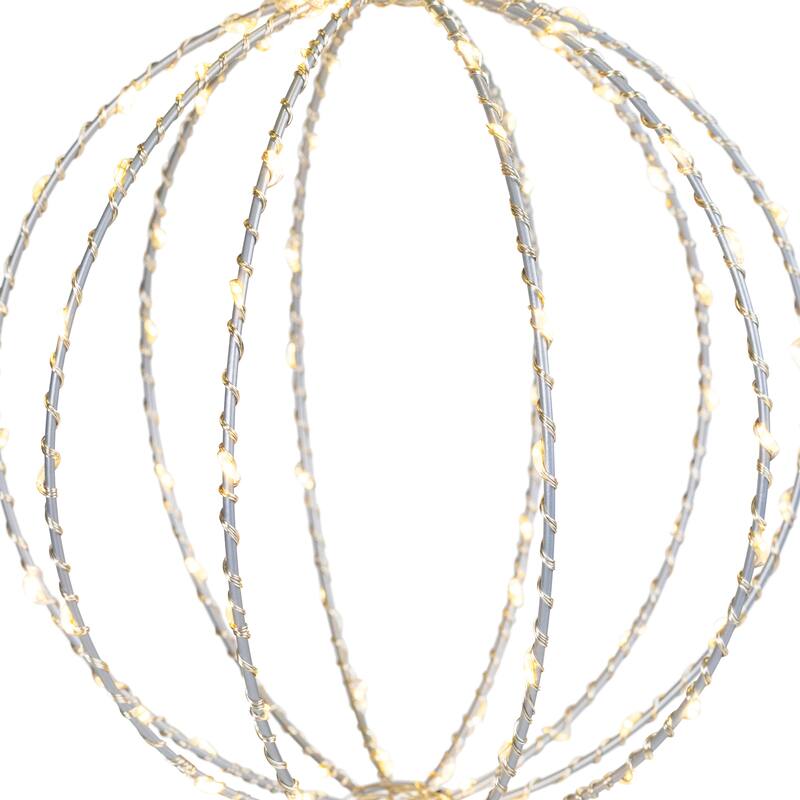 8-Inch LED Lighted Christmas Hanging Ball Decoration Warm White Lights