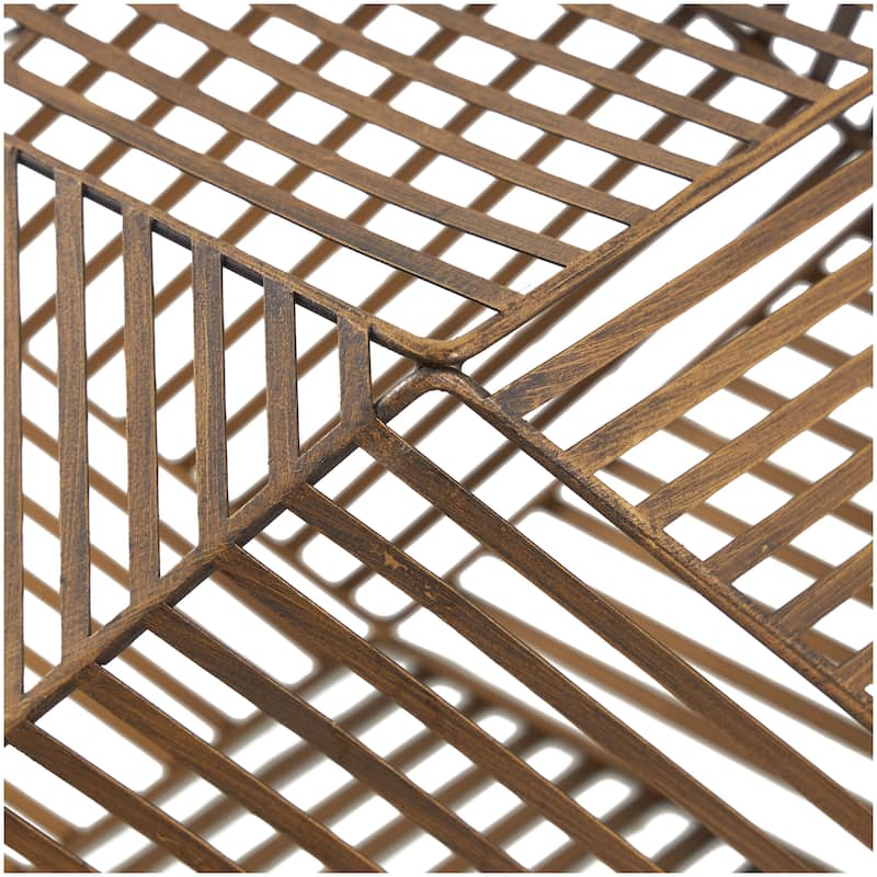 Metal Geometric Sculpture - Set of 3 Gold - Roche River Decor - 8"W x 8"L x 8"H