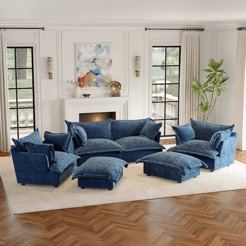 Cloud Chenille Upholstered Modular Sectional Sofa