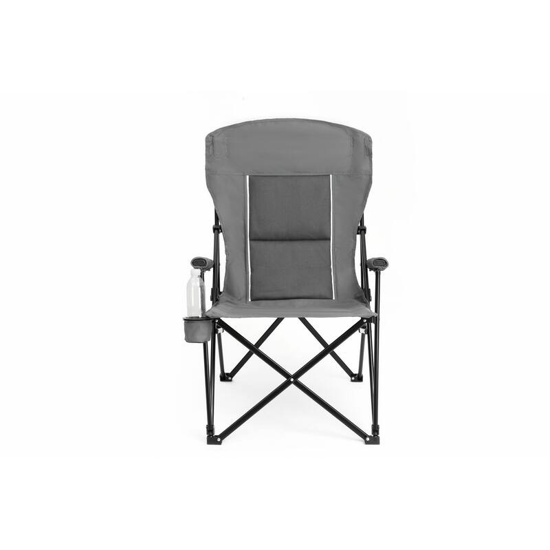 Portable Collapsible Chair with Cup Holder,Support 250LBS - Grey