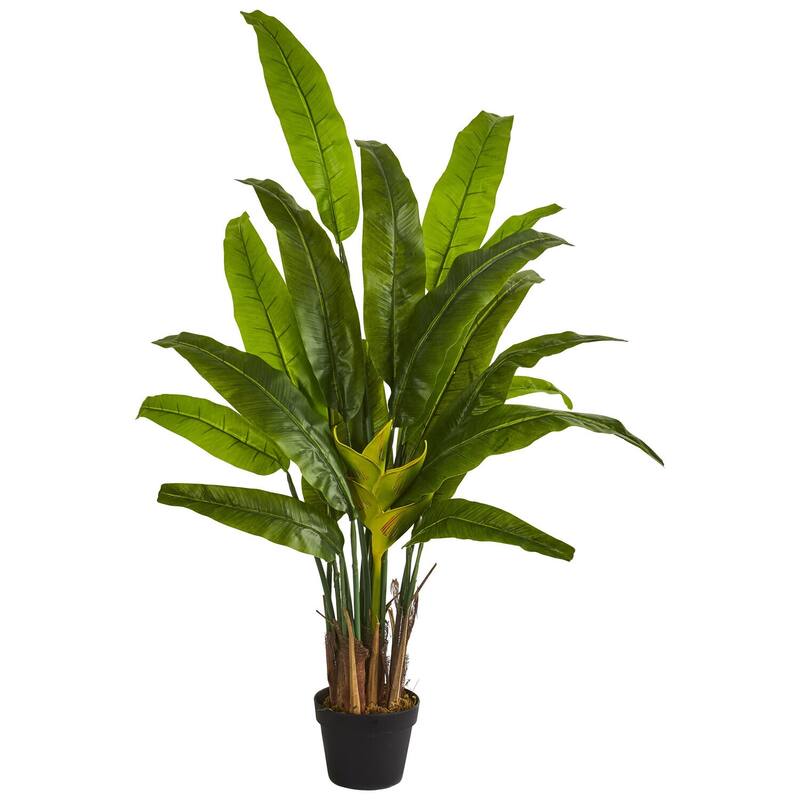 Artificial Travelers Palm Tree - 4.5Ft Indoor Tropical Plant Decor - Realistic Green Leaves & Stems - Home, Office, Living Room