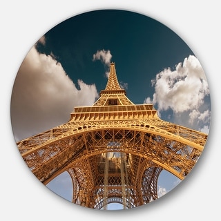 Designart 'Beautiful View of Paris Eiffel Tower under Dark Sky ...