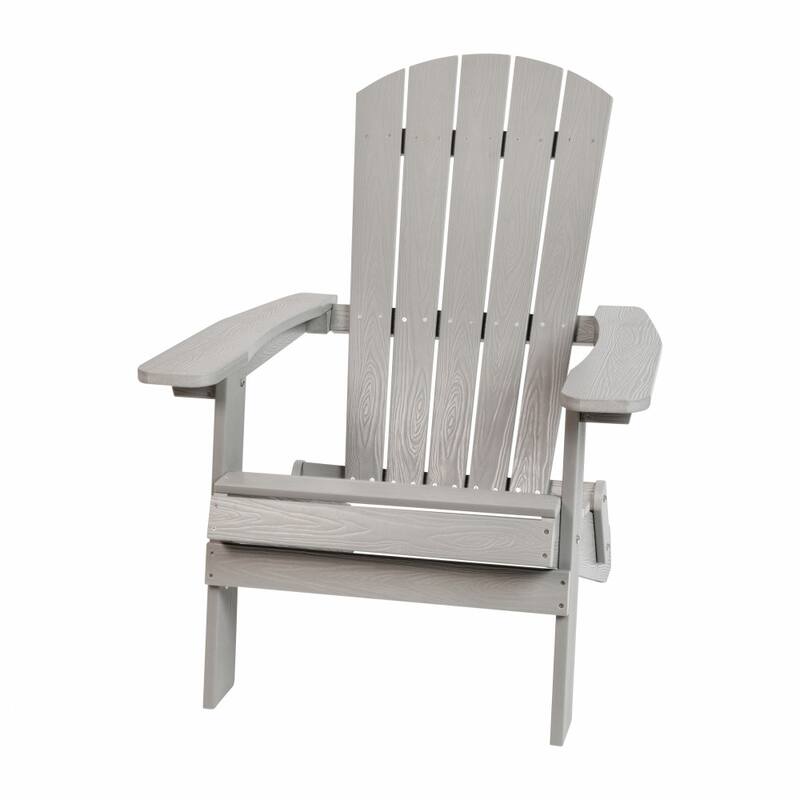 All-Weather Poly Resin Folding Adirondack Chair - Patio Chair
