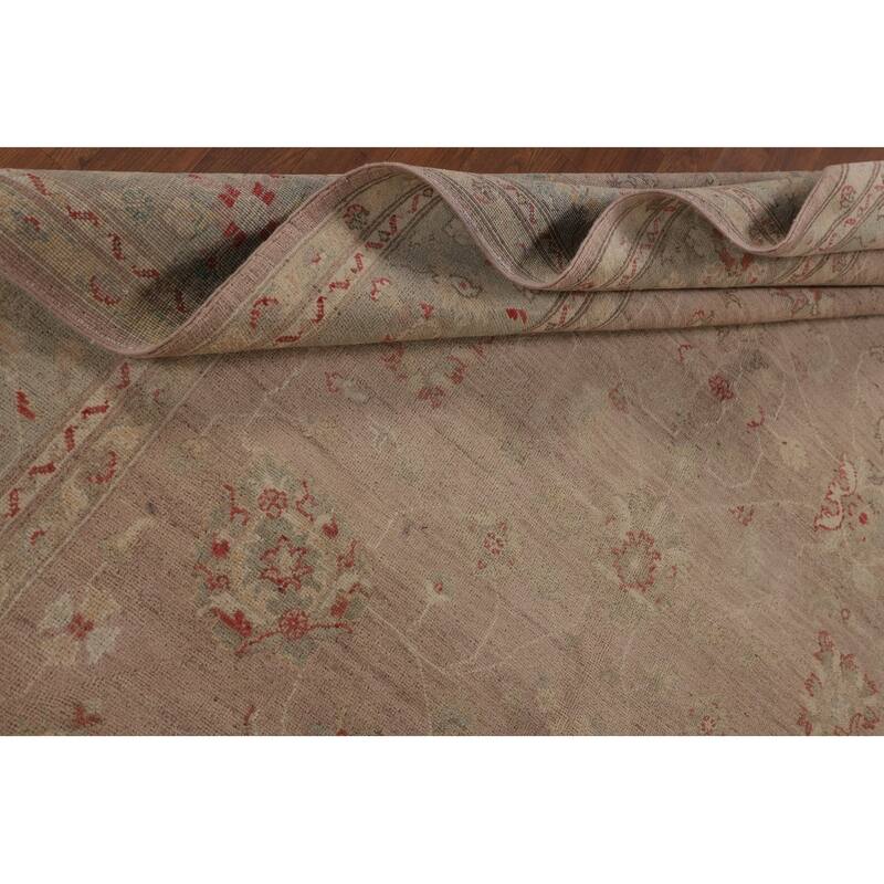 Earth Tone Oushak Oriental Area Rug Hand-Knotted Wool Carpet - 6'9" x 9'10"