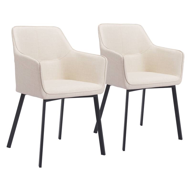 Adage Dining Chair (Set of 2) - 22.4" W x 22.4" D x 33.1" H - Beige, Black