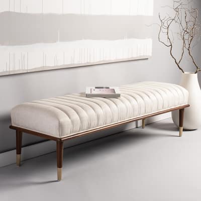 SAFAVIEH Couture Collection Flannery Mid-Century Bench - 63" W x 20" D x 18" H