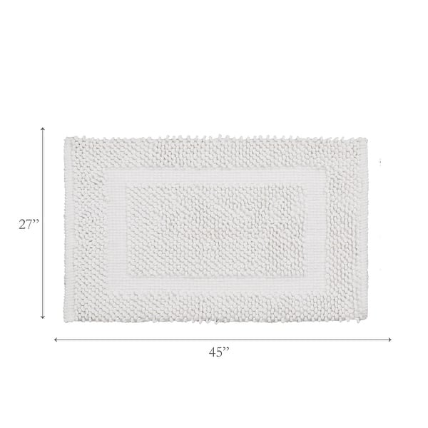 dimension image slide 21 of 30, Sophie Border Ultra-plush Chenille Non-Slip Cotton Bath Mat