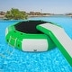 preview thumbnail 6 of 21, VEVOR Inflatable Water Trampoline Round Inflatable Water Bouncer with Ladder 10ft +belt escalator +slide