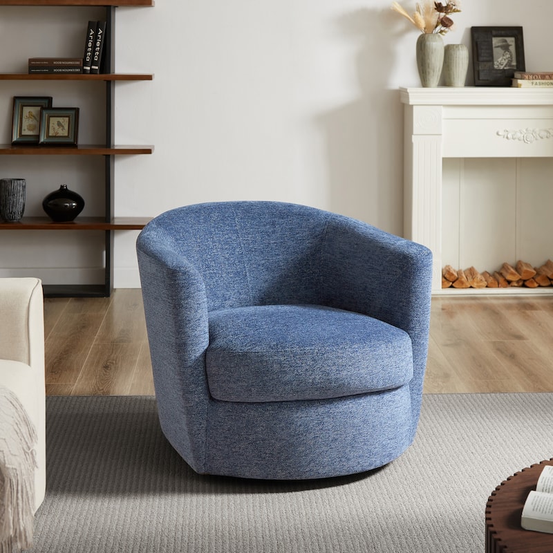 Art Leon Modern Comfortable Corduroy Fabric Swivel Barrel Accent Chair