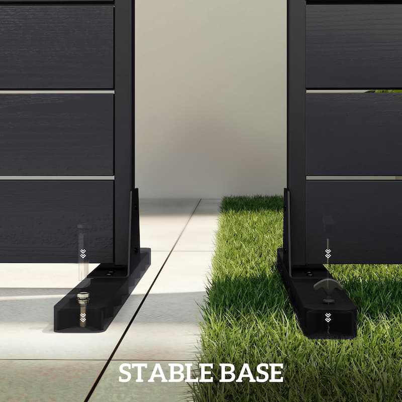 Outsunny HDPE Outdoor Privacy Screen, 47.2"W x 68.5"H Decorative Privacy Fence Screen with Stand and 6 Panels