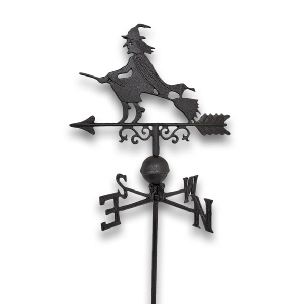 Flying Witch Weathervane Lawn Decoration Garden Stake - 40.75 X 14.25 X 1 inches