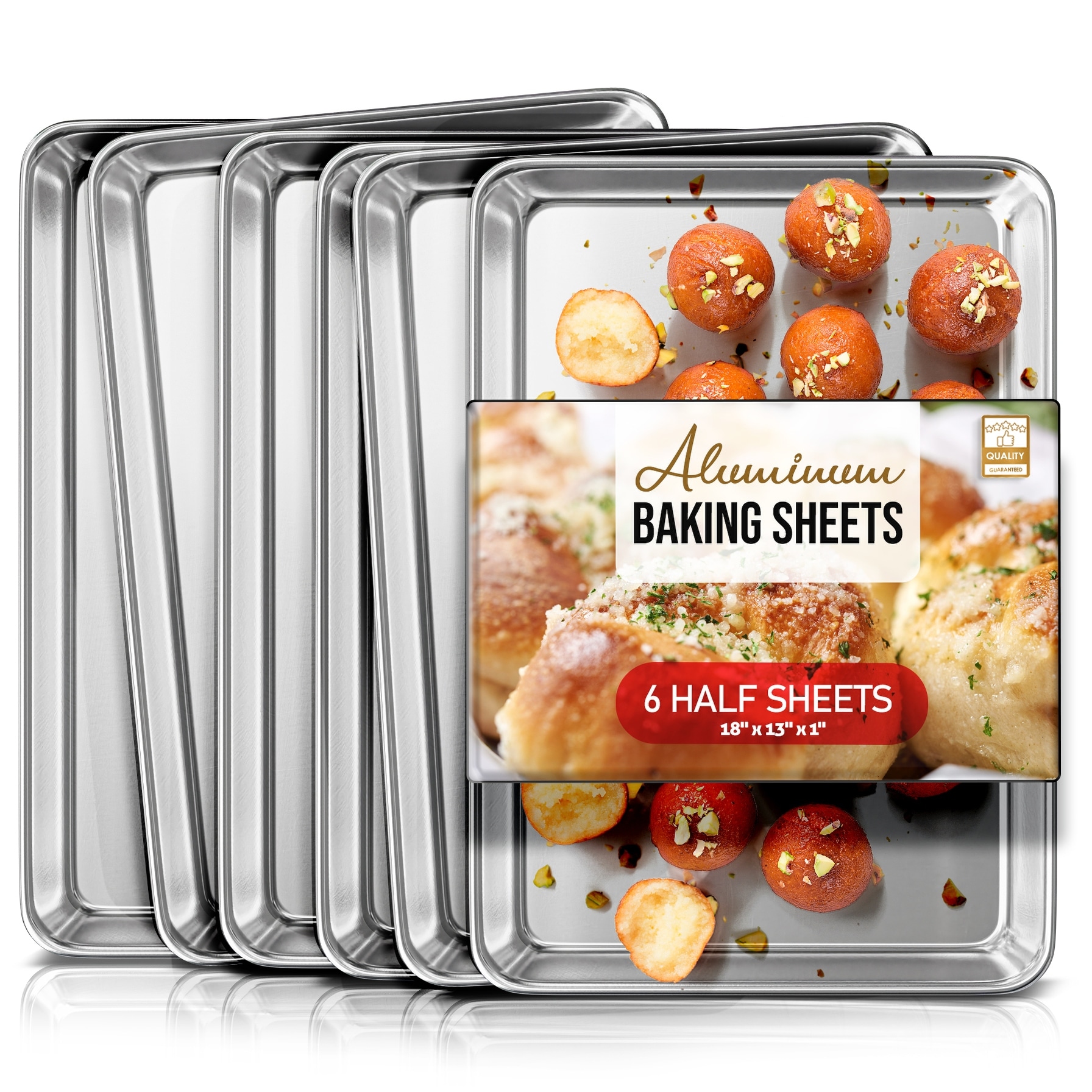 Joytable Aluminum Steel Non-Stick Baking Sheet/Cookie Sheet Set - Big Sheet Pan - 6 Piece