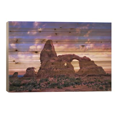 Sunset in The Desert I Print On Wood by David Drost - Multi-Color