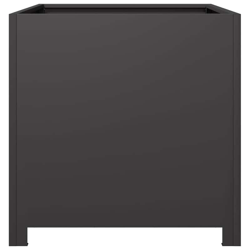 vidaXL Garden Planter Black Steel 19.7 in Durable Garden Planter - 19.7 x 19.7 x 19.7 in