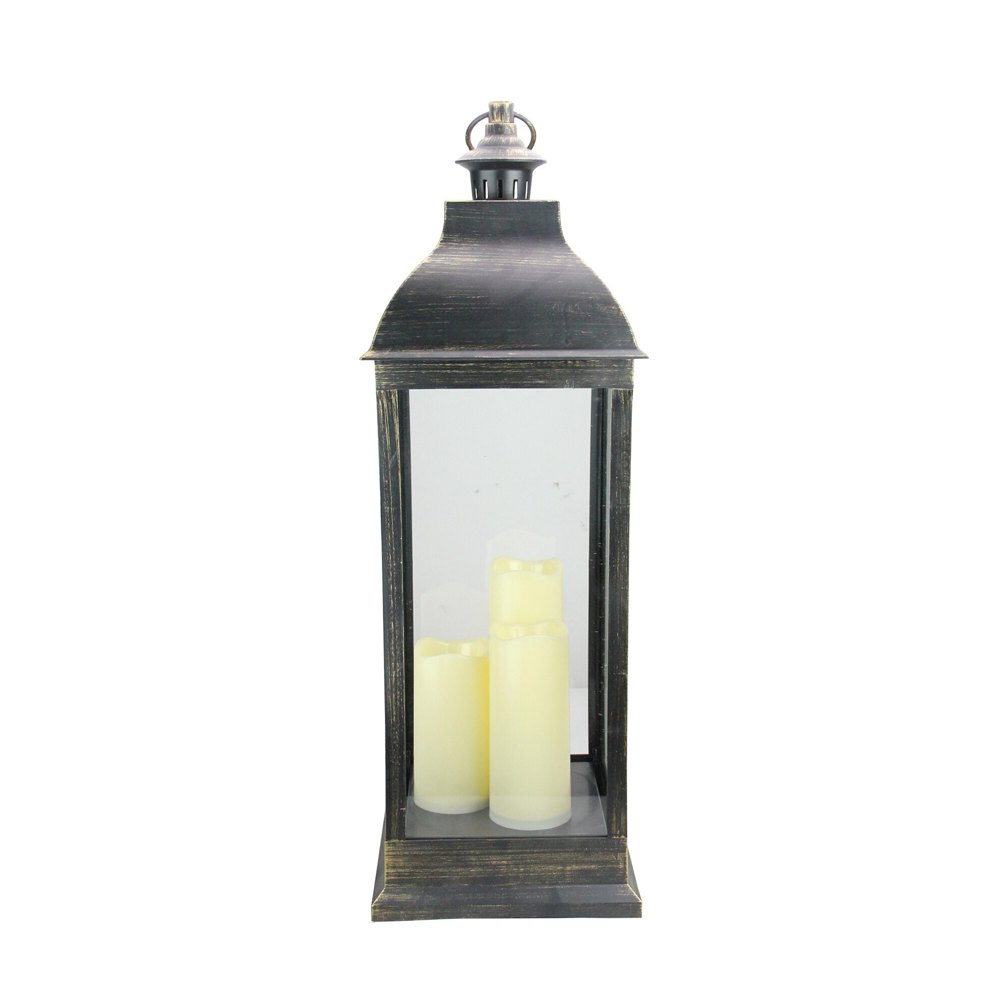 Shop 28 Large Gold Brushed Black Candle Lantern With Flameless