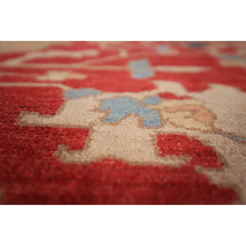 Vegetable Dye Red Ziegler Oriental Area Rug Hand-Knotted Wool Carpet - 8'0" x 9'10"