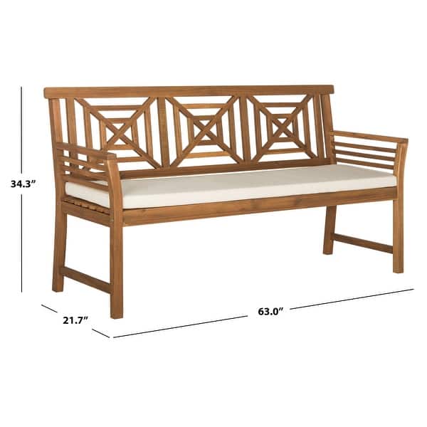 SAFAVIEH Outdoor Del Mar 3-Seat Bench with Cushion