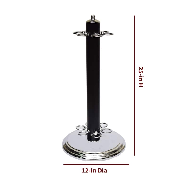 Hathaway Westmont Floor Standing Pool Cue Rack - Holds 6 Cues - Black Finish - N/A