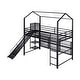 preview thumbnail 7 of 10, House Metal Twin Size Loft Bed with Shelves and Slide