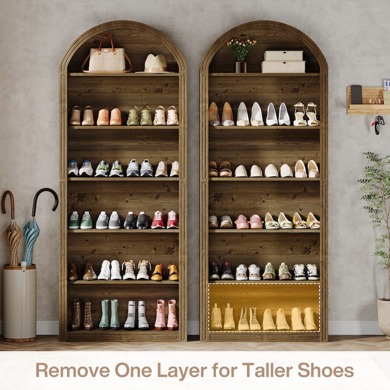Tall Shoe Storage Cabinet, Freestanding Shoe Organizer