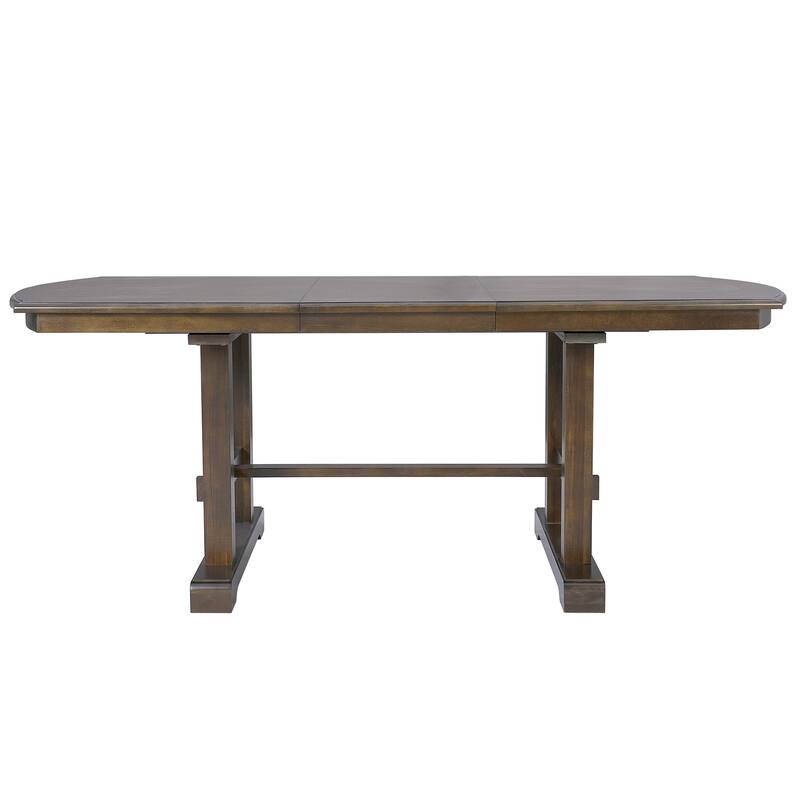 78" Wood Extendable Dining Table with Removable Leaf for 4-8