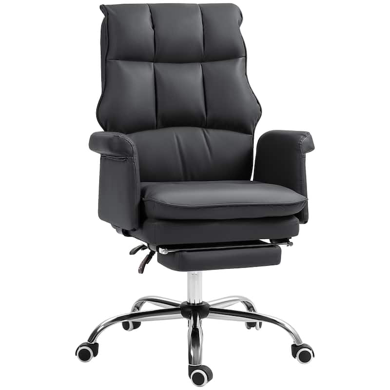 Ergonomic Executive Chair, PU Leather Office Desk Chair - Black