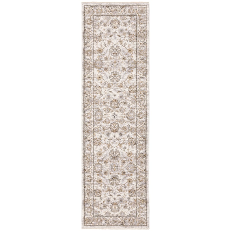 Style Haven Marley Distressed Vintage Fringed Area Rug - 2' 3" x 7' 6" - Ivory/ Grey - Runner