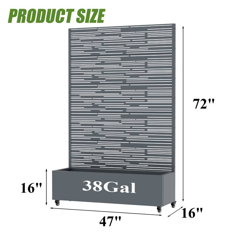 Raised Garden Bed Planter with Trellis Movable Planter Box with Lockable Wheels