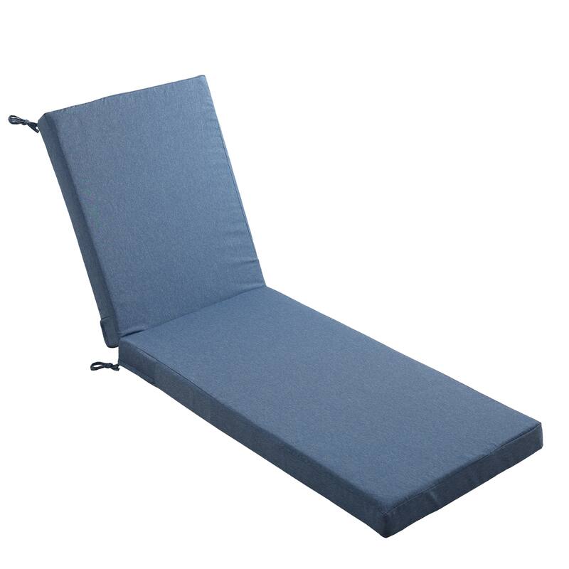 Gymojoy 72x22x3.5 Inch Outdoor Chaise Lounge Cushion, Waterproof Patio & Pool Chair Cushion with Removable Cover - Blue - 1 Set