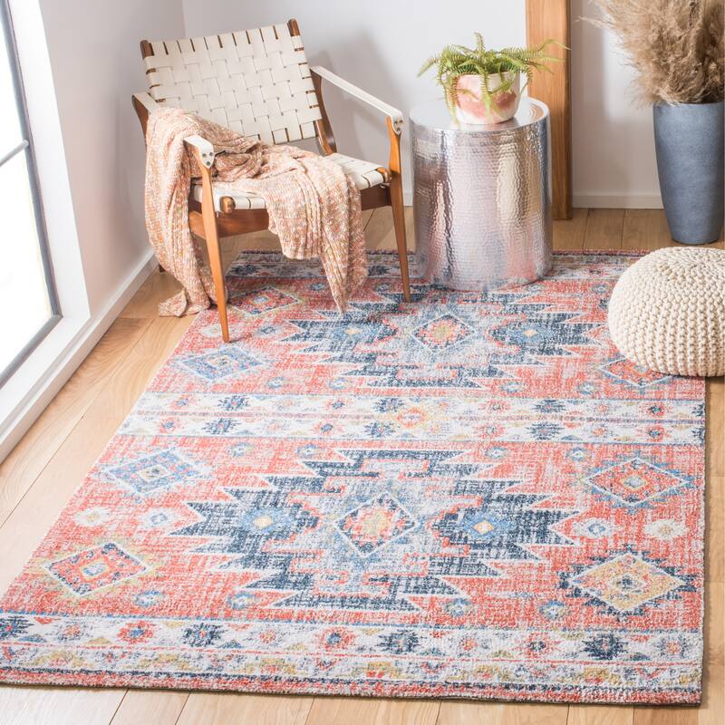 SAFAVIEH Handmade Classic Vintage Mariele Transitional Polyester Rug - 8' x 10' - Blue/Rust
