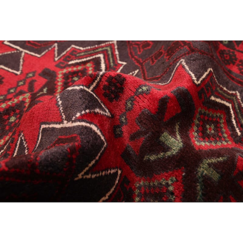 ECARPETGALLERY Hand-knotted Teimani Red Wool Rug - 3'9 x 6'10