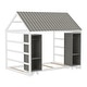 preview thumbnail 10 of 30, Floor Bed Design Wooden House Bed with Fence and Roof,Twin Size