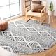 SAFAVIEH Tulum Vetuta Moroccan Boho Chic Area Rug - 5' Round - Ivory/Black