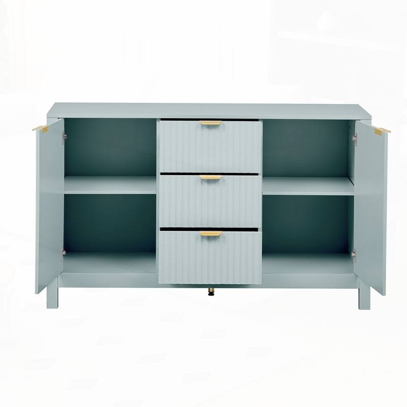 Storage Console Table with Metal Handles
