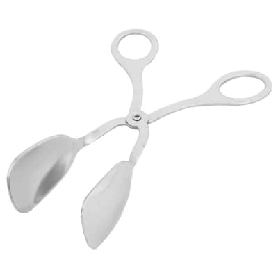 Family Kitchen Restaurant Stainless Steel Salad Server Mixing Tong - Silver Tone