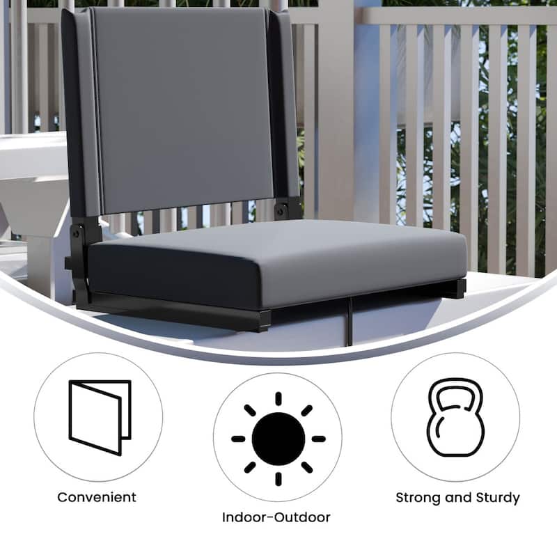 Ultra-Padded Stadium Chair - 18"W x 14"D x 18"H - 18"W x 14"D x 18"H