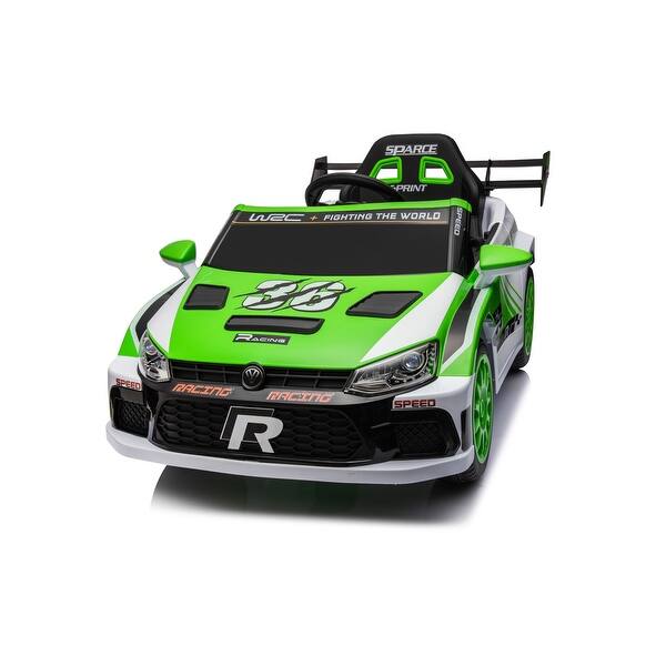 slide 2 of 16, 12V Battery-Powered Kids Car, Two-Opening Doors, Seat Belt, Smooth Suspension Green
