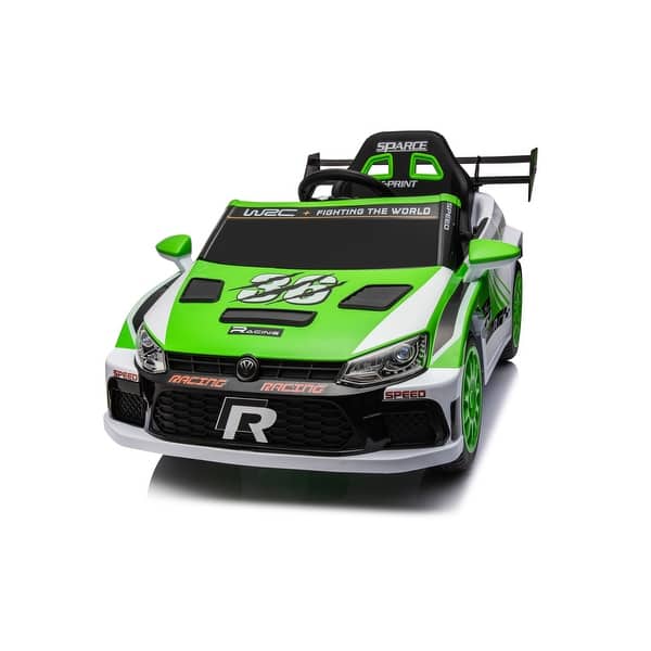 slide 2 of 17, Battery-Powered Ride-On Car for Kids with Forward Reverse, High Low Speed, Bluetooth, and Seat Belt Safety Green