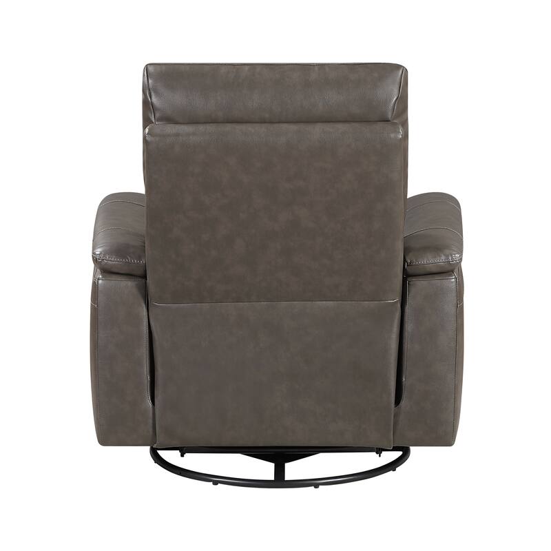 Koa 35" Leather Swivel Glider Reclining Chair - Gentle Gliding Motion